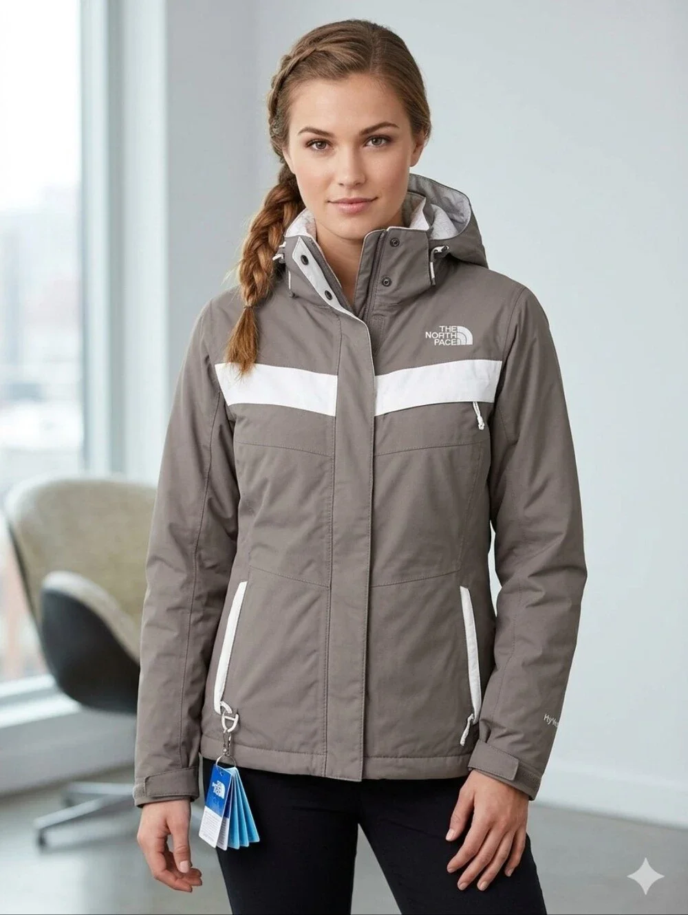 The North Face Brown Inlux Hyvent Hooded Fleece Insulated Jacket Women’s Medium